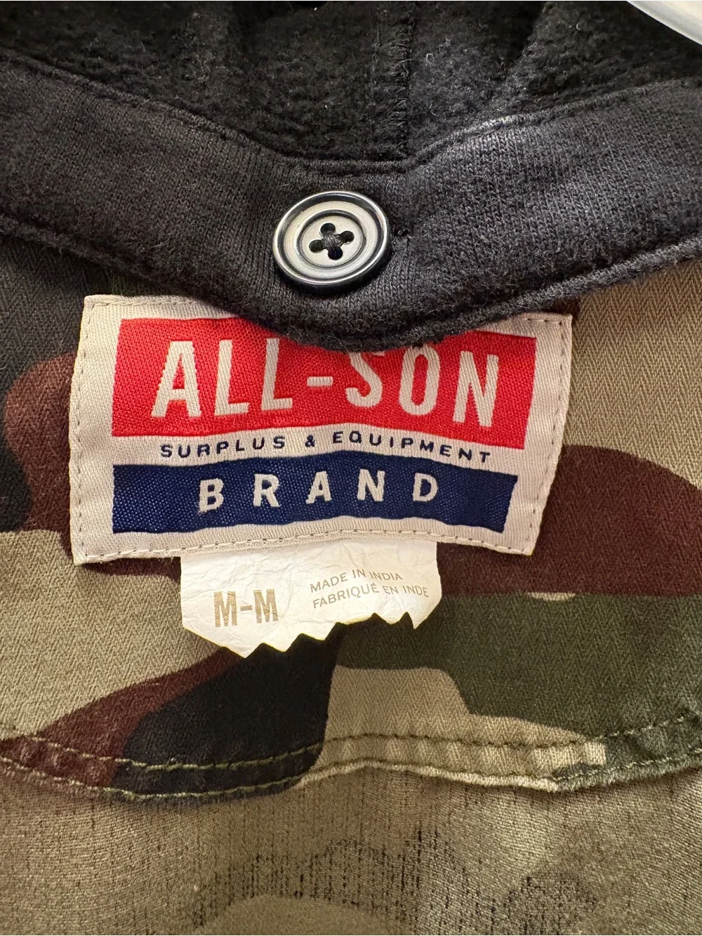 All Son Military Surplus Camouflage Jacket Size Medium Used in Great Condition.